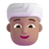 Person Wearing Turban: Medium Skin Tone Emoji 👳🏽 image - Microsoft 3D Fluent style