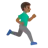 Man Running Facing Right: Medium-Dark Skin Tone