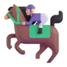 Horse Racing: Medium-Light Skin Tone Emoji 🏇🏼 image - Microsoft 3D Fluent style