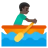 Man Rowing Boat: Dark Skin Tone Emoji 🚣🏿‍♂️ image - Google Noto Color style