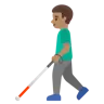 Man With White Cane: Medium Skin Tone Emoji 👨🏽‍🦯 image - Google Noto Color style