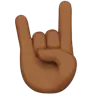 Sign Of The Horns: Medium-Dark Skin Tone Emoji 🤘🏾 image - Apple style