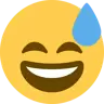Emoji Volto sorridente con bocca aperta e sudore freddo 😅 image - Twitter / X (Twemoji) style