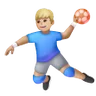 Man Playing Handball: Medium-Light Skin Tone Emoji 🤾🏼‍♂️ image - Samsung style
