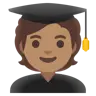 Student: Medium Skin Tone Emoji 🧑🏽‍🎓 image - Google Noto Color style