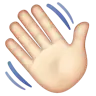 Waving Hand: Light Skin Tone Emoji 👋🏻 image - WhatsApp style