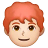 Man: Light Skin Tone, Red Hair Emoji 👨🏻‍🦰 image - Samsung style