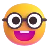 İnek yüzü Emoji 🤓 image - Microsoft 3D Fluent style