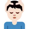Man Getting Massage: Light Skin Tone Emoji 💆🏻‍♂️ image - Twitter / X (Twemoji) style