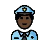 Police Officer: Dark Skin Tone Emoji 👮🏿 image - OpenMoji style