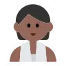 Person In Steamy Room: Medium-Dark Skin Tone Emoji 🧖🏾 image - Tossface style