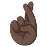 Crossed Fingers: Dark Skin Tone Emoji 🤞🏿 image - Google Noto Color style