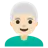 Man: Light Skin Tone, White Hair