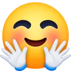 Smiling Face With Open Hands Emoji 🤗 image - Facebook Meta style