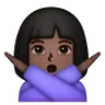 Woman Gesturing No: Dark Skin Tone Emoji 🙅🏿‍♀️ image - Samsung style
