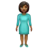 Woman Standing: Medium-Dark Skin Tone Emoji 🧍🏾‍♀️ image - WhatsApp style