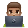 Man Technologist: Medium Skin Tone Emoji 👨🏽‍💻 image - WhatsApp style
