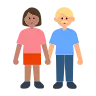Woman And Man Holding Hands: Medium Skin Tone, Medium-Light Skin Tone Emoji 👩🏽‍🤝‍👨🏼 image - Tossface style