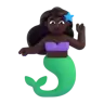 Mermaid: Dark Skin Tone Emoji 🧜🏿‍♀️ image - Microsoft 3D Fluent style