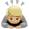 Person Bowing: Medium-Light Skin Tone Emoji 🙇🏼 image - Apple style