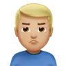 Man Pouting: Medium-Light Skin Tone Emoji 🙎🏼‍♂️ image - Apple style