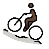 Man Mountain Biking: Dark Skin Tone Emoji 🚵🏿‍♂️ image - OpenMoji style