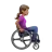 Woman In Manual Wheelchair Facing Right: Medium Skin Tone