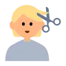 Person Getting Haircut: Medium-Light Skin Tone Emoji 💇🏼 image - Tossface style
