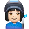 Woman Factory Worker: Light Skin Tone Emoji 👩🏻‍🏭 image - Samsung style