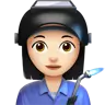 Woman Factory Worker: Light Skin Tone Emoji 👩🏻‍🏭 image - Apple style