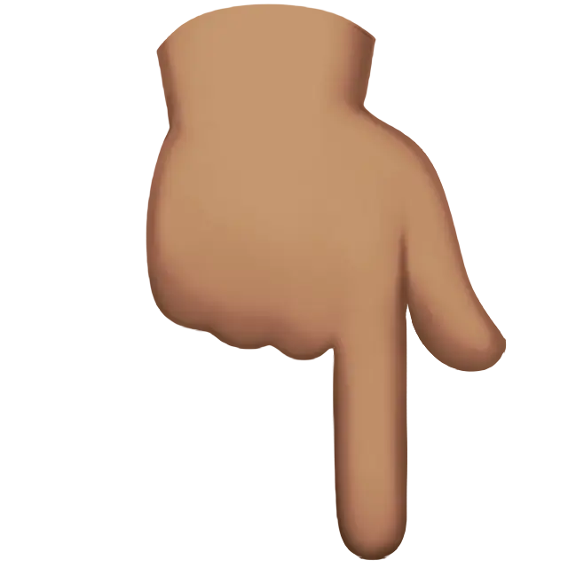 Backhand Index Pointing Down: Medium Skin Tone
