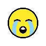 Loudly Crying Face Emoji 😭 image - OpenMoji style