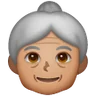 Old Woman: Medium Skin Tone Emoji 👵🏽 image - Samsung style