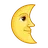 Last Quarter Moon with Face