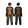 People Holding Hands: Medium-Dark Skin Tone, Dark Skin Tone Emoji 🧑🏾‍🤝‍🧑🏿 image - OpenMoji style