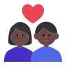 Couple With Heart: Woman, Man, Dark Skin Tone Emoji 👩🏿‍❤️‍👨🏿 image - Tossface style