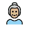 Old Woman: Medium-Light Skin Tone Emoji 👵🏼 image - OpenMoji style