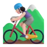 Woman Mountain Biking: Light Skin Tone Emoji 🚵🏻‍♀️ image - Microsoft 3D Fluent style