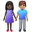 Woman And Man Holding Hands: Dark Skin Tone, Medium Skin Tone