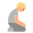 Person Kneeling: Medium-Light Skin Tone