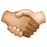 Handshake: Light Skin Tone, Medium Skin Tone Emoji 🫱🏻‍🫲🏽 image - Samsung style