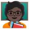 Teacher: Dark Skin Tone Emoji 🧑🏿‍🏫 image - Google Noto Color style