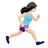 Woman Running Facing Right: Light Skin Tone Emoji 🏃🏻‍♀️‍➡️ image - Apple style
