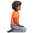 Person Kneeling Facing Right: Medium-Dark Skin Tone