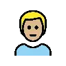Man: Medium-Light Skin Tone Emoji 👨🏼 image - OpenMoji style