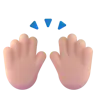 Raising Hands: Light Skin Tone Emoji 🙌🏻 image - Microsoft 3D Fluent style