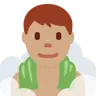 Man In Steamy Room: Medium Skin Tone Emoji 🧖🏽‍♂️ image - Twitter / X (Twemoji) style