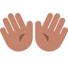 Open Hands: Medium Skin Tone Emoji 👐🏽 image - Tossface style
