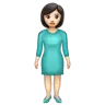 Woman Standing: Light Skin Tone Emoji 🧍🏻‍♀️ image - WhatsApp style