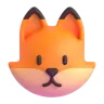 Emoji Volpe 🦊 image - Microsoft 3D Fluent style